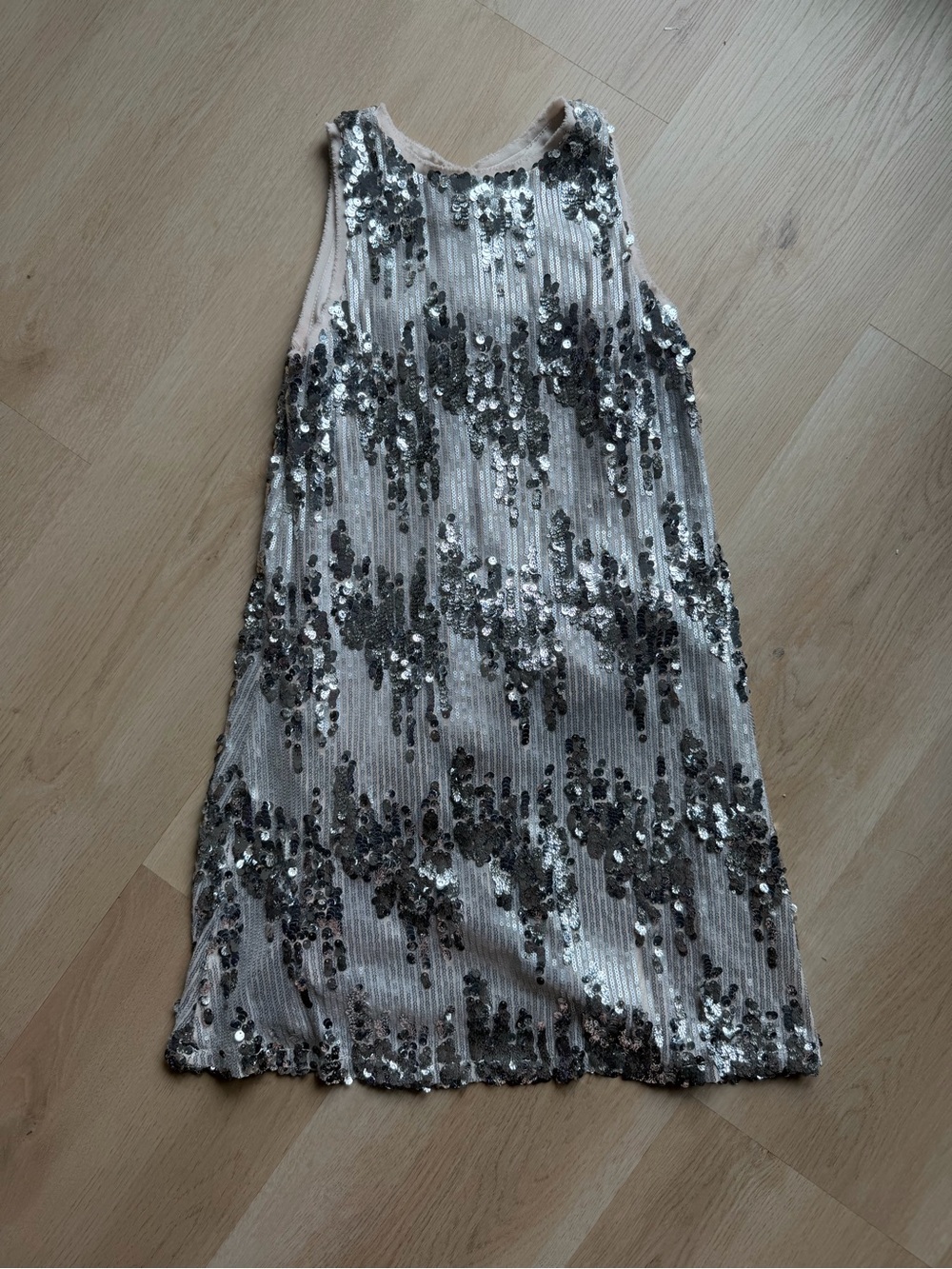 GB girls Shift Dress with Silver Sequins